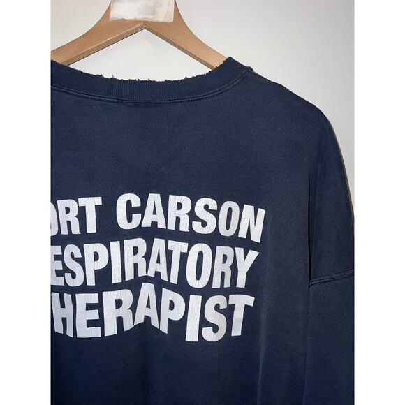 Vintage US Army Sweatshirt Evans Hospital Fort Carson Therapist Crewneck 90s 2XL - Picture 9 of 11